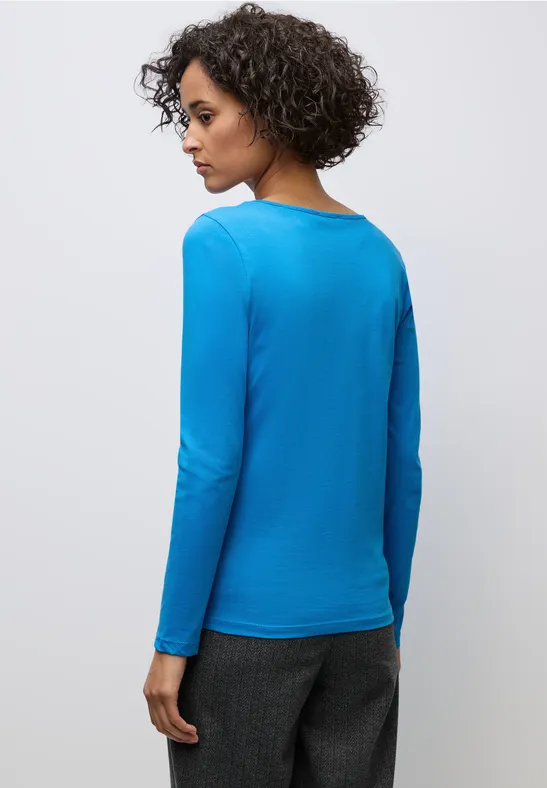 Basic Langarmshirt polaris blue