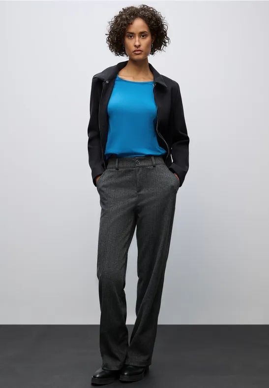 Basic Langarmshirt polaris blue