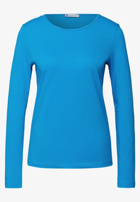 Basic Langarmshirt polaris blue