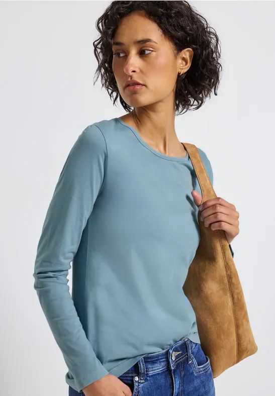T-shirt basique à manches longues glacier blue