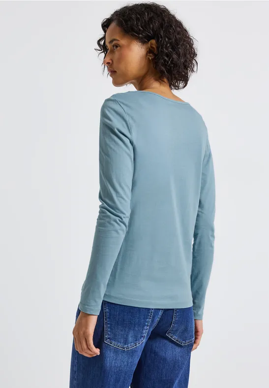 T-shirt basique à manches longues glacier blue