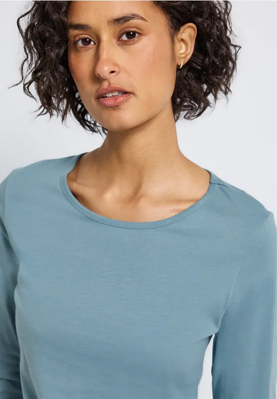 T-shirt basique à manches longues glacier blue