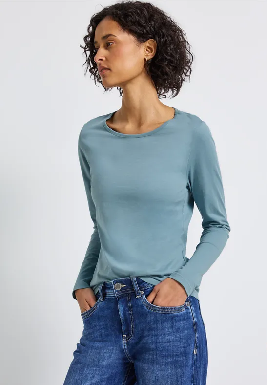 T-shirt basique à manches longues glacier blue