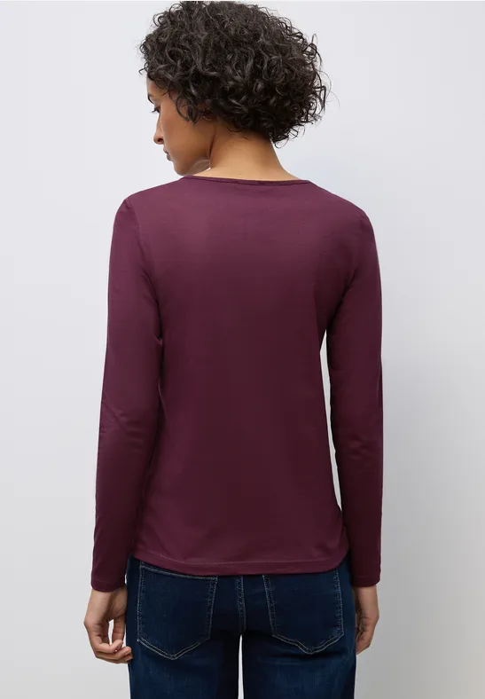 Basic Langarmshirt noble red
