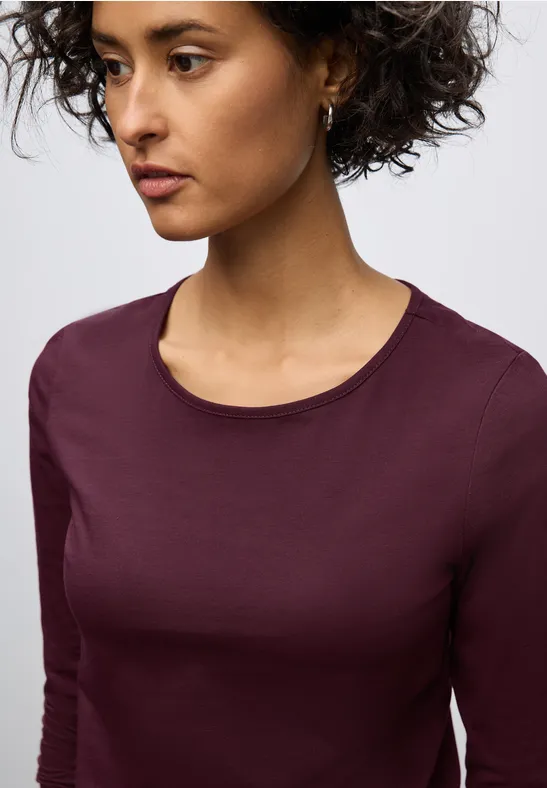 Basic Langarmshirt noble red