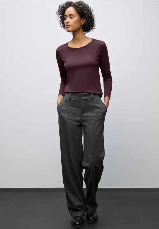 Basic Langarmshirt jazz berry