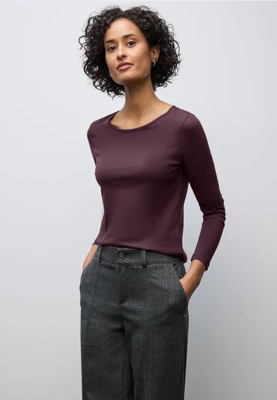 Basic Langarmshirt jazz berry