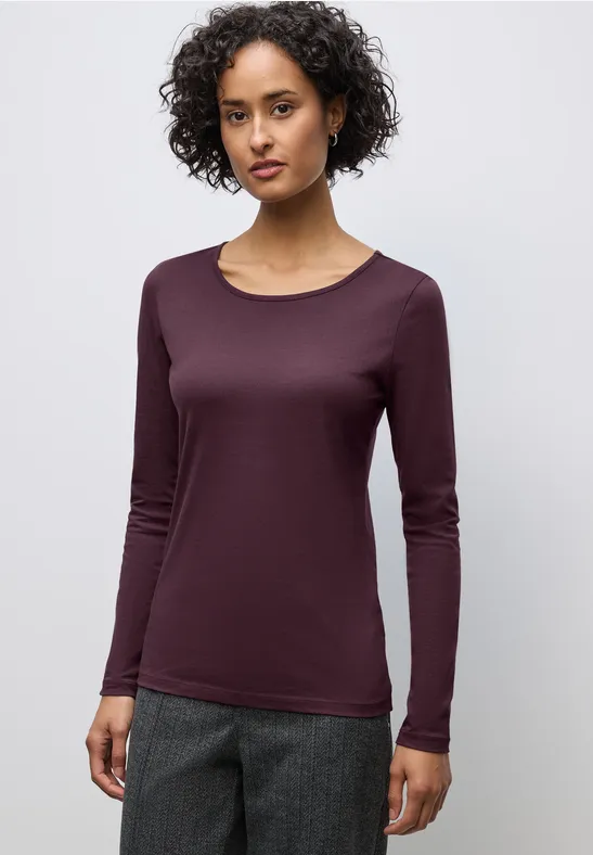 Basic Langarmshirt jazz berry