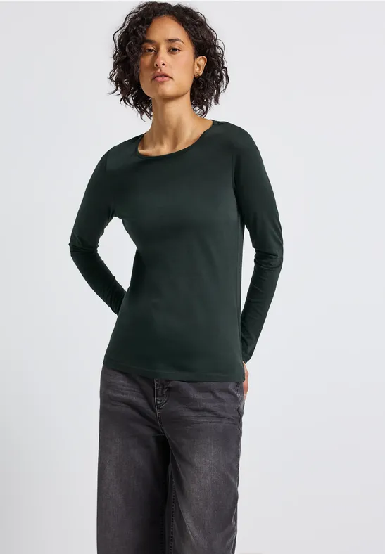 T-shirt basique à manches longues evernight green