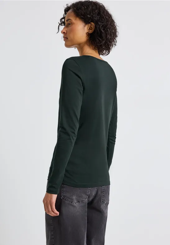 T-shirt basique à manches longues evernight green