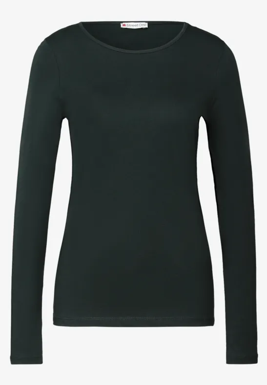 T-shirt basique à manches longues evernight green