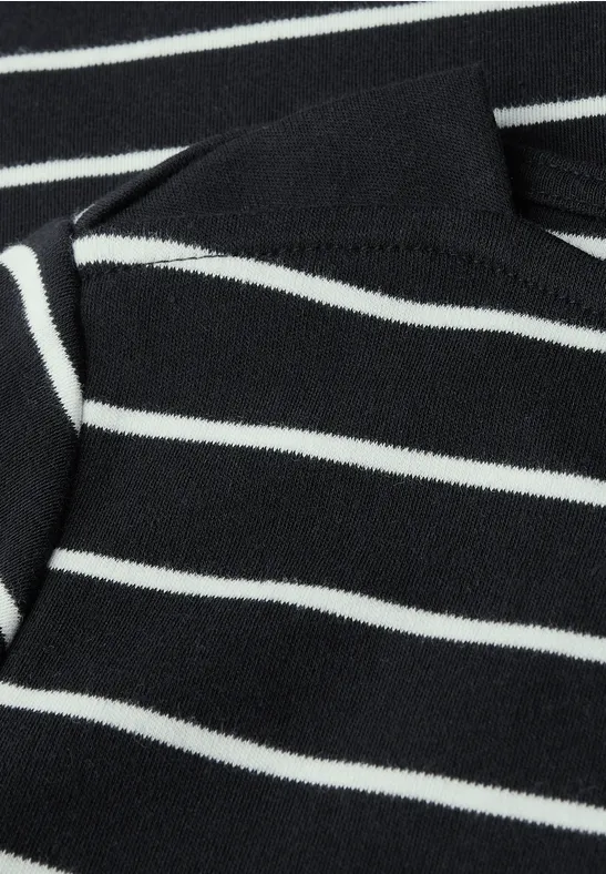 Gestreiftes Basic Shirt Black