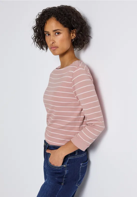Gestreiftes Basic Shirt faded rose