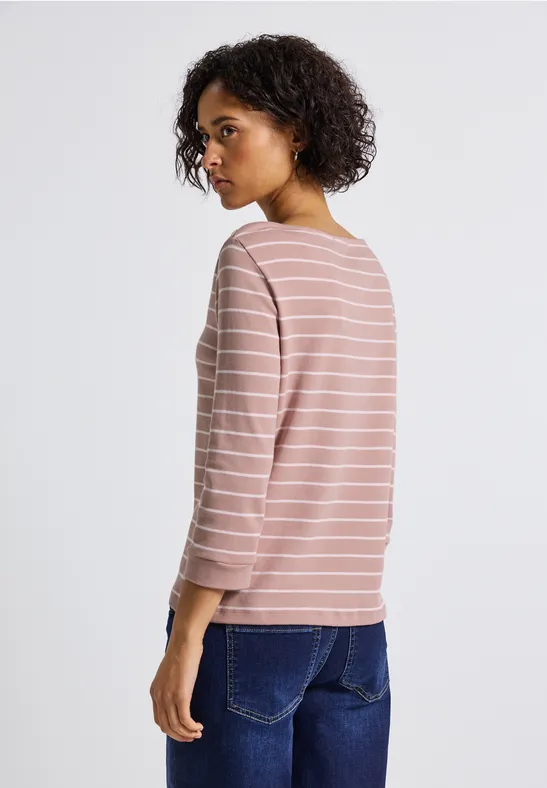 Gestreiftes Basic Shirt faded rose