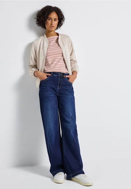 Gestreiftes Basic Shirt faded rose