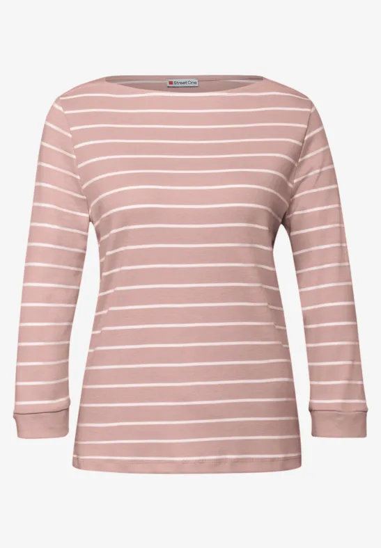 Gestreiftes Basic Shirt faded rose