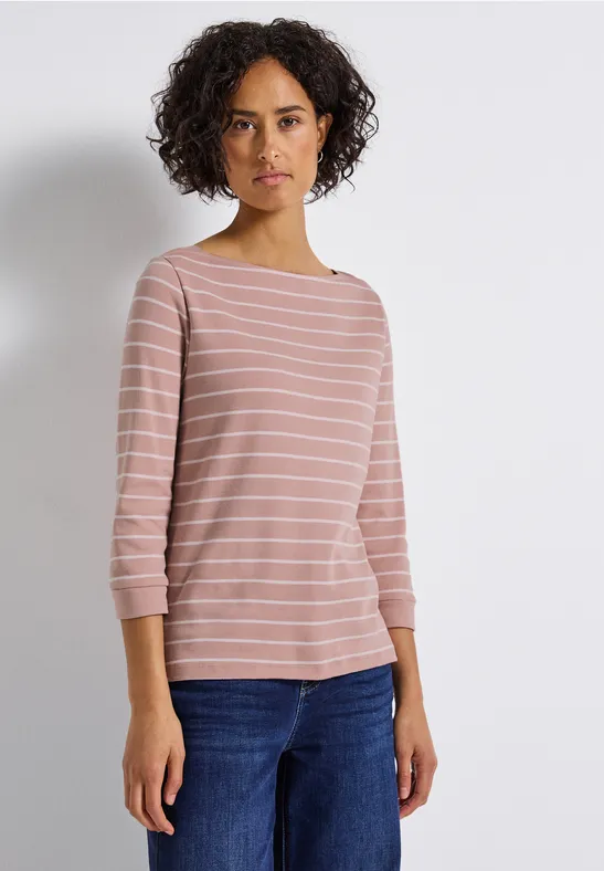 Gestreiftes Basic Shirt faded rose