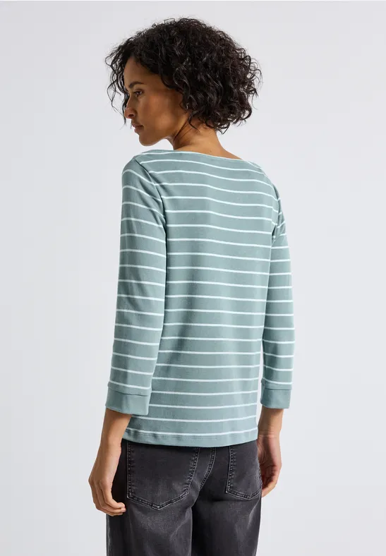 T-shirt de base rayé arona blue