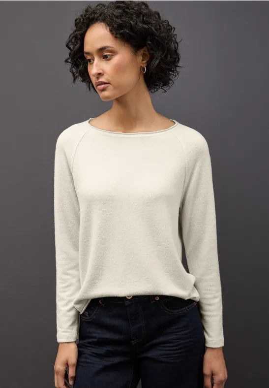 Softes Melange Shirt tusk cream mel.