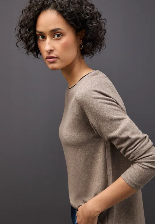 T-shirt doux mélangé silk brown mel.
