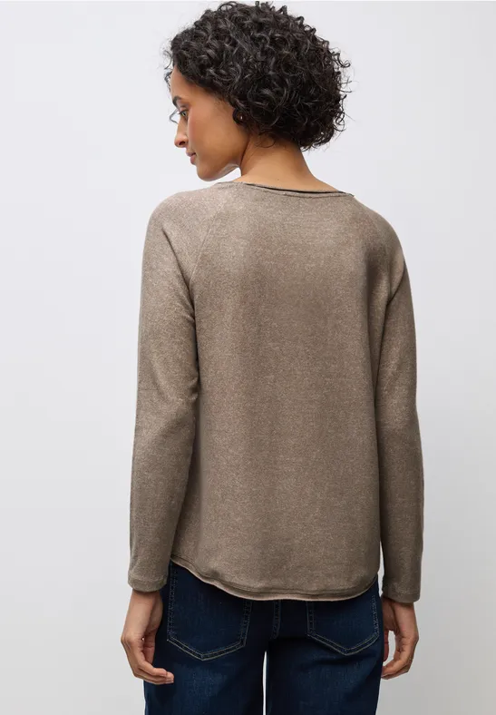 T-shirt doux mélangé silk brown mel.