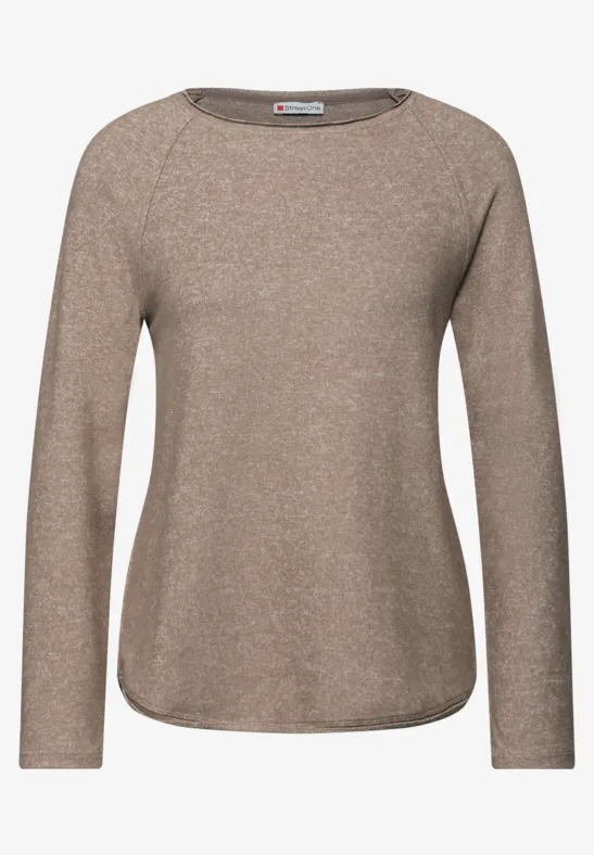 T-shirt doux mélangé silk brown mel.
