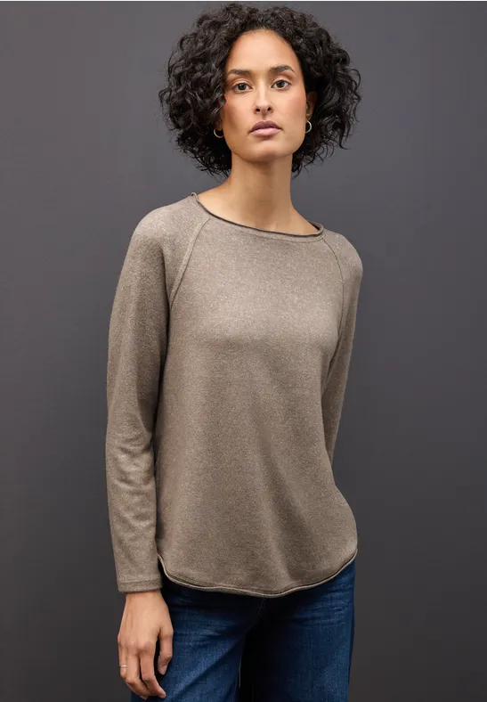T-shirt doux mélangé silk brown mel.