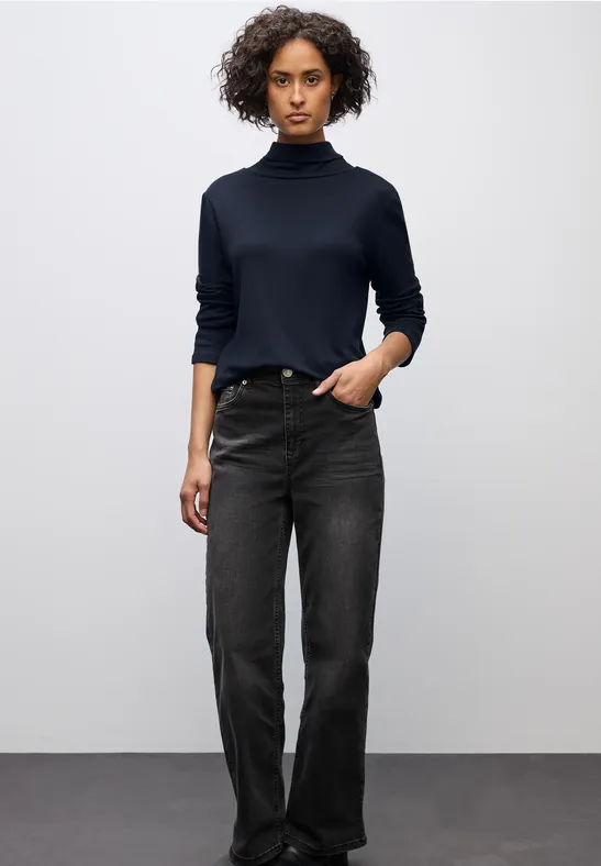 Basic Rollkragen-Shirt deep blue
