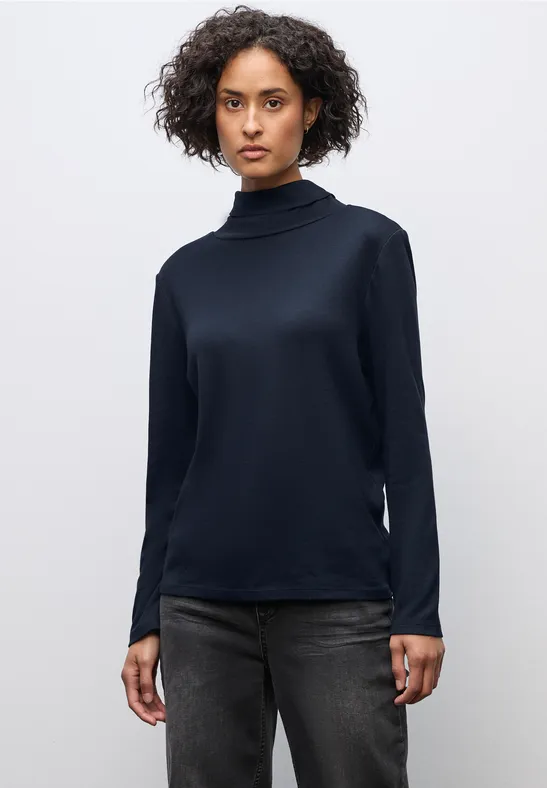 Basic Rollkragen-Shirt deep blue