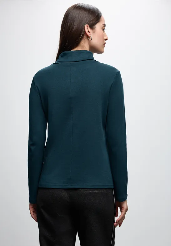 Basic Rollkragen-Shirt tide blue