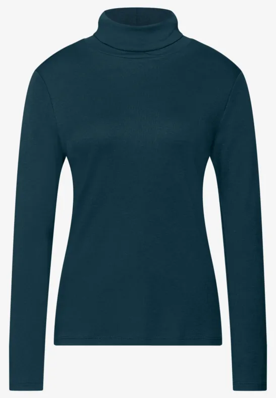 Basic Rollkragen-Shirt tide blue