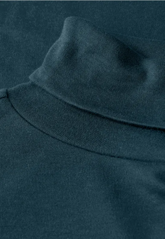 Basic Rollkragen-Shirt tide blue