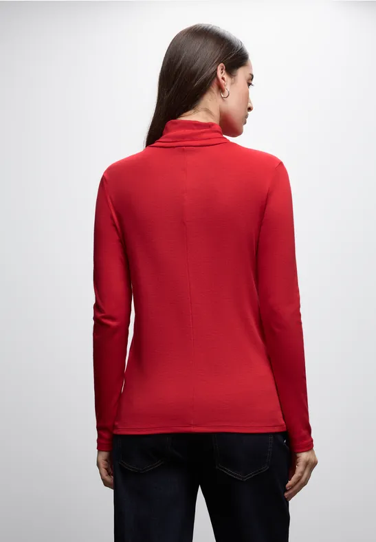 Basic Rollkragen-Shirt racing red