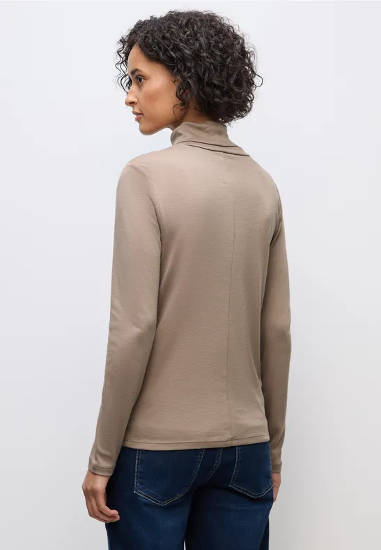 Basic Rollkragen-Shirt bark brown
