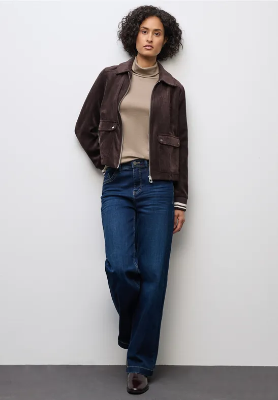 Basic Rollkragen-Shirt bark brown