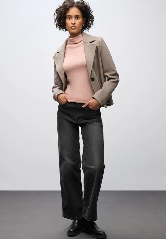 Basic Rollkragen-Shirt faded rose