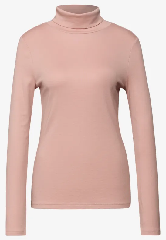 Basic Rollkragen-Shirt faded rose