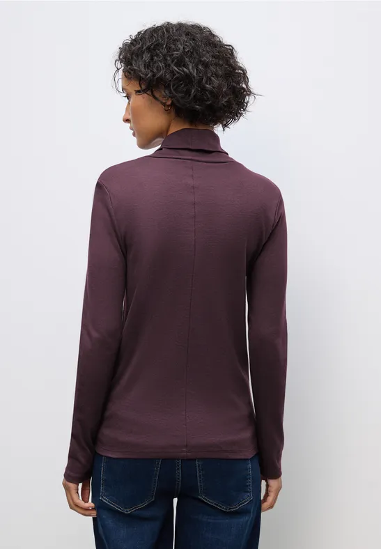 Basic Rollkragen-Shirt jazz berry
