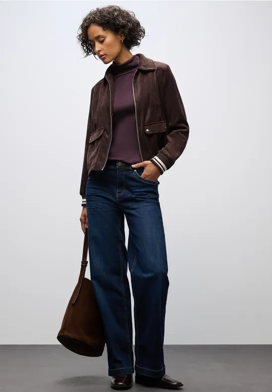 Basic Rollkragen-Shirt jazz berry