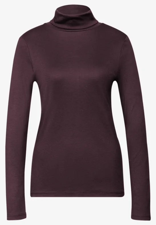 Basic Rollkragen-Shirt jazz berry