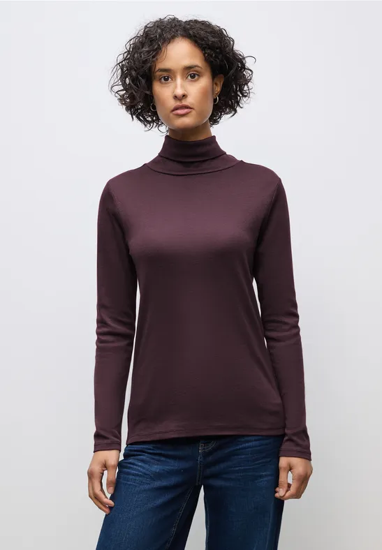 Basic Rollkragen-Shirt jazz berry