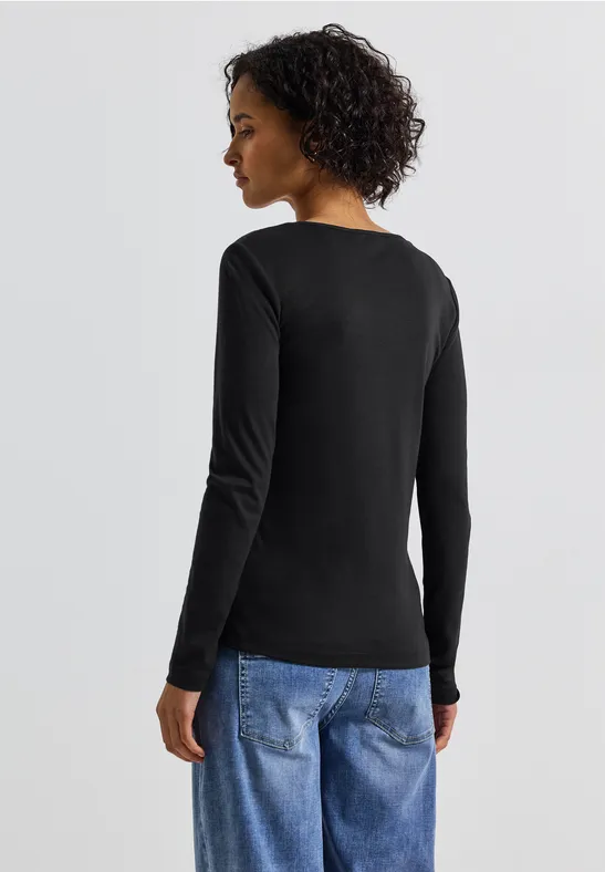 Shirt mit Carrée Ausschnitt Black