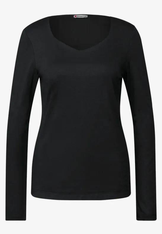 Shirt mit Carrée Ausschnitt Black