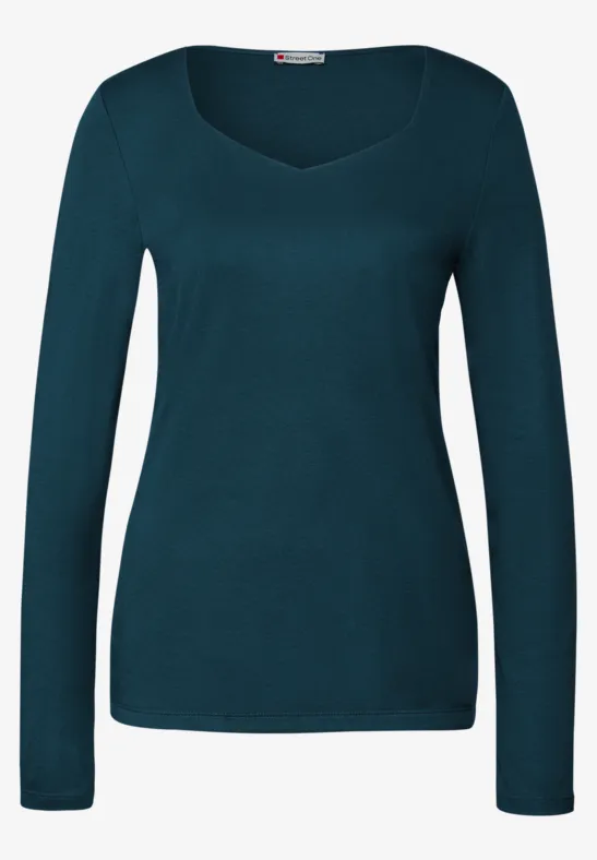 Shirt mit Carrée Ausschnitt tide blue