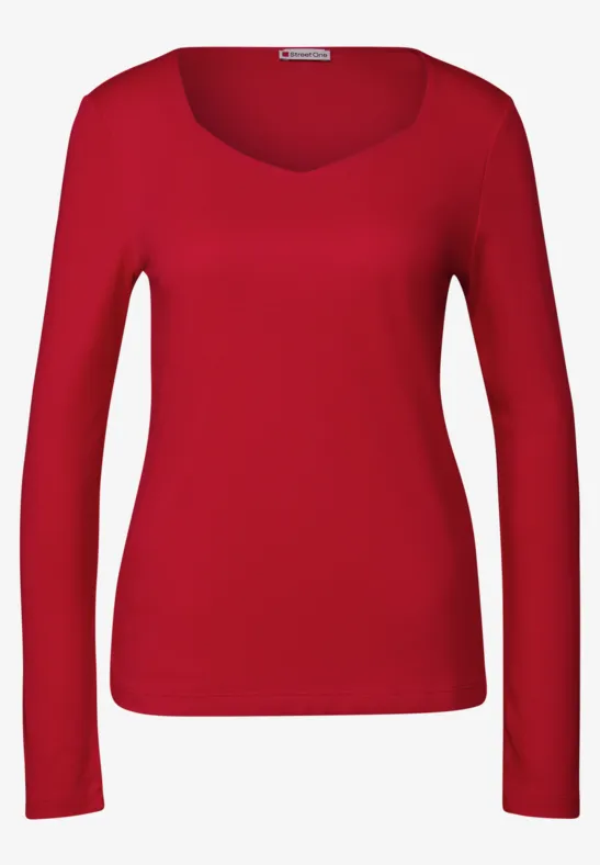 T-shirt avec encolure carrée racing red
