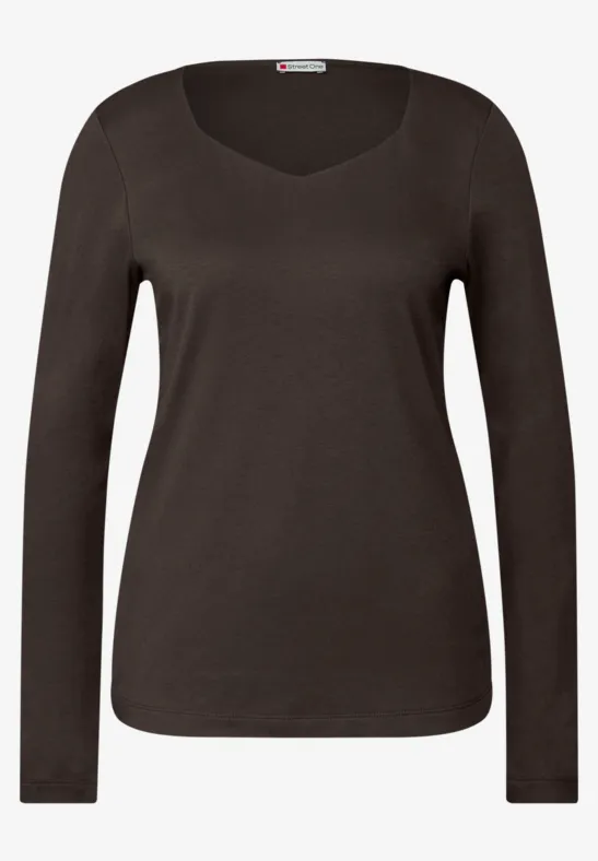 T-shirt avec encolure carrée deep roast brown