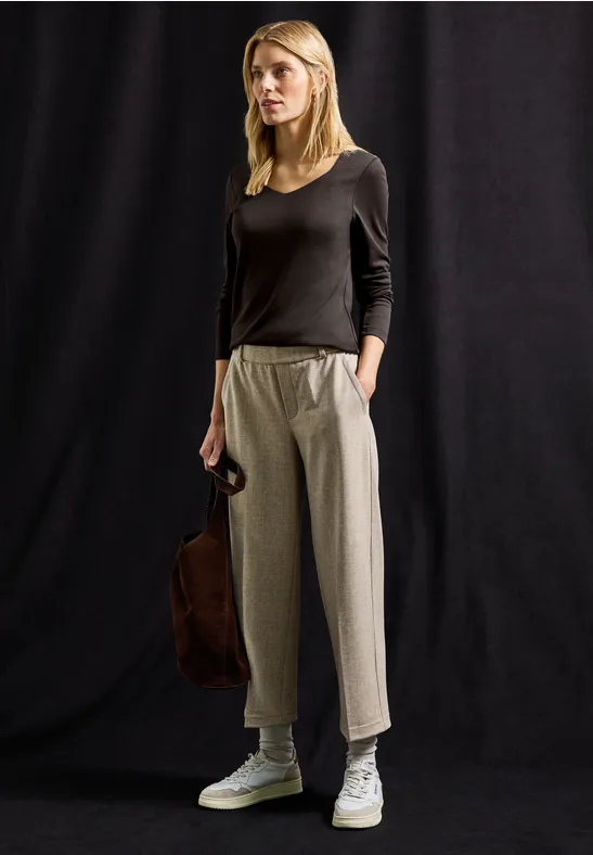 T-shirt avec encolure carrée deep roast brown