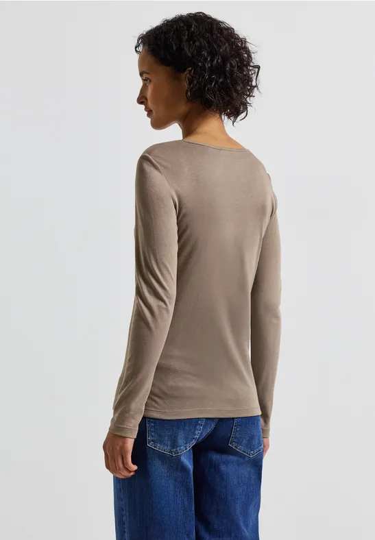 T-shirt avec encolure carrée bark brown