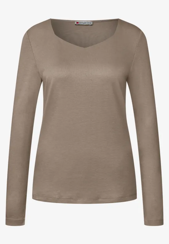 T-shirt avec encolure carrée bark brown