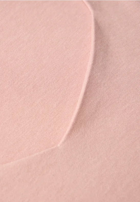 T-shirt avec encolure carrée faded rose